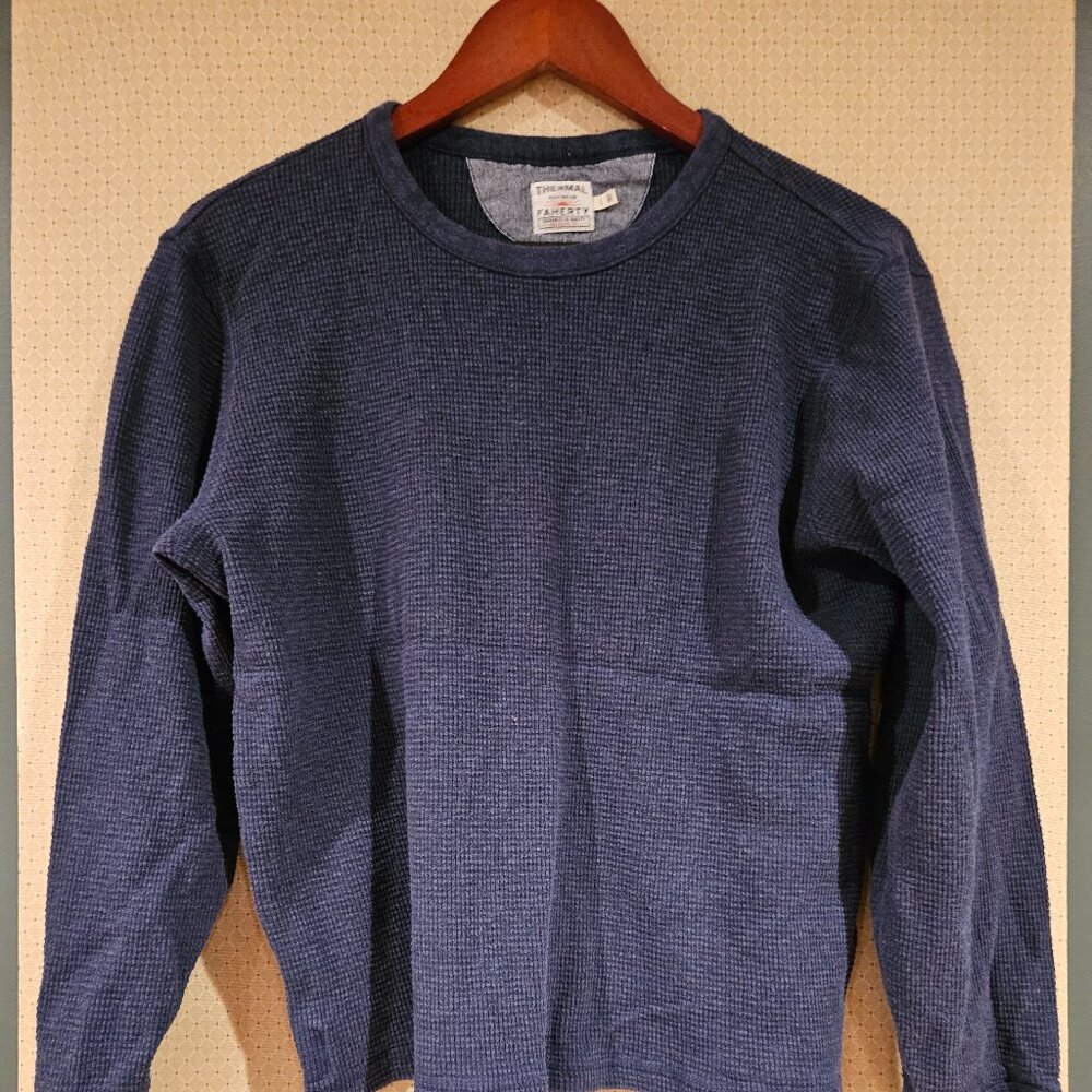 Faherty Thermal Knitwear Long Sleeve Waffle Knit Shirt - Size L